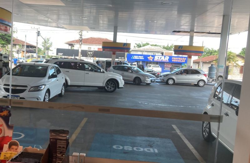 Em posto de Joiville, gasolina j&aacute; chegou ao fim – Foto: Arquivo Pessoal/Reprodu&ccedil;&atilde;o