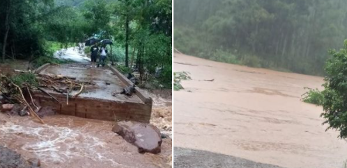 Estradas de Barra Bonita est&atilde;o alagadas – Foto: Prefeitura de Barra Bonita/ND