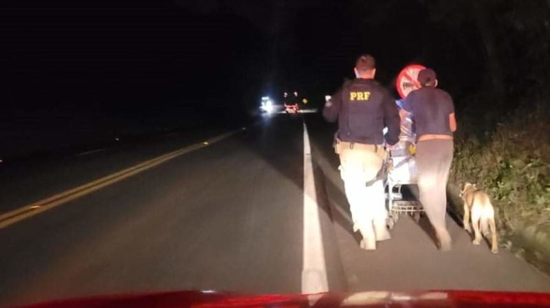 Os dois teriam andado cerca de 424 km para chegarem ali – Foto: PRF/ND