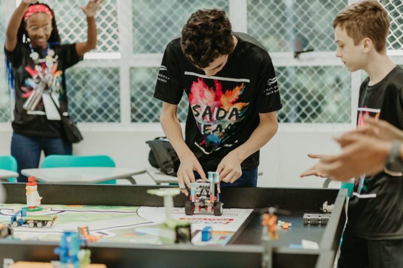 Alunos na competição