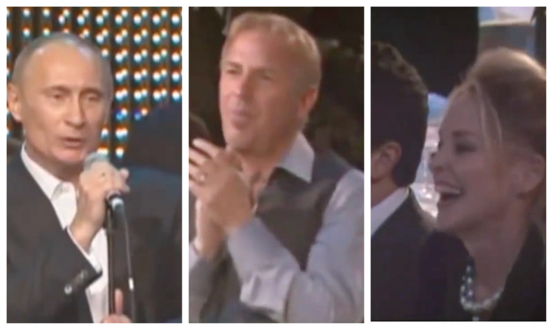 Putin canta e &eacute; aplaudido por estrelas de Hollywood – Foto: Reprodu&ccedil;&atilde;o