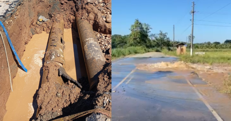 Seis cidades do Sul catarinense est&atilde;o sem &aacute;gua ap&oacute;s o rompimento – Foto: Divulga&ccedil;&atilde;o/ND