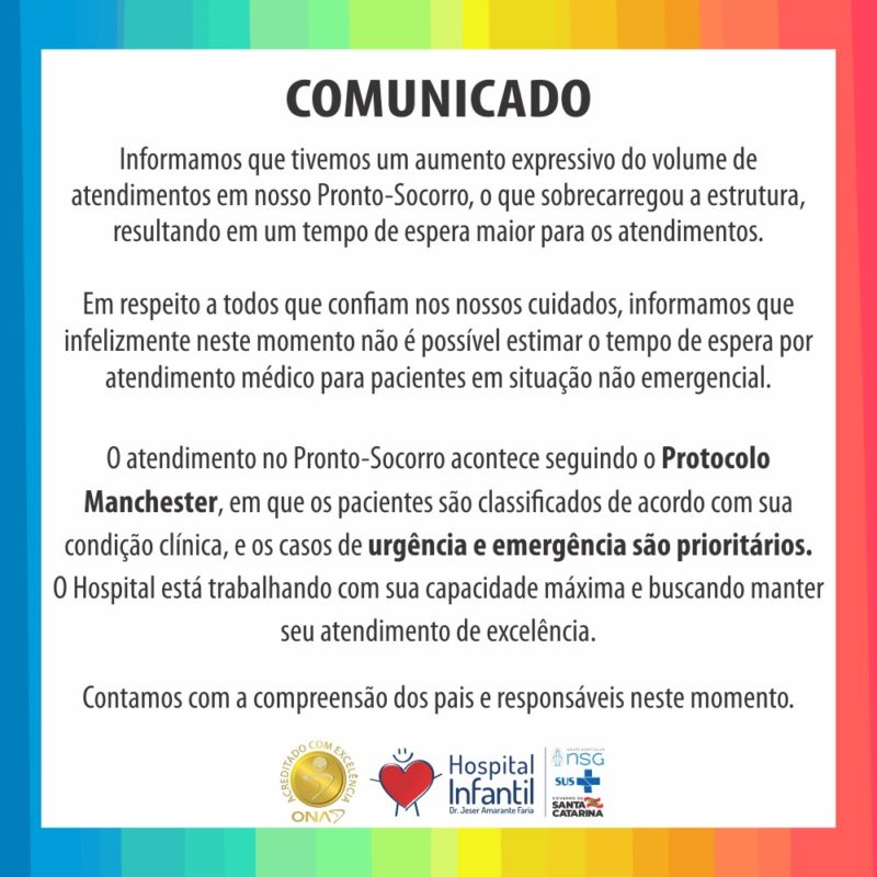 hospital emite comunicado