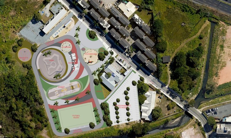 Arte do projeto mostra como vai ficar o parque do Abra&atilde;o depois da obra de revitaliza&ccedil;&atilde;o – Foto: Divulga&ccedil;&atilde;o/ND