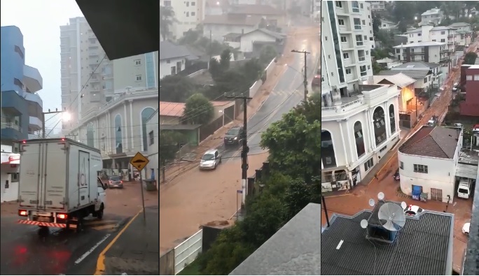 Ruas ficaram completamente alagadas na cidade – Foto: Reprodu&ccedil;&atilde;o/ND