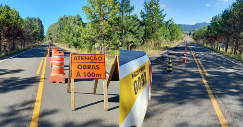 Tr&acirc;nsito na Serra em SC segue parcialmente bloqueado devido a rachaduras na pista – Foto: Divulga&ccedil;&atilde;o/PMRv/ND