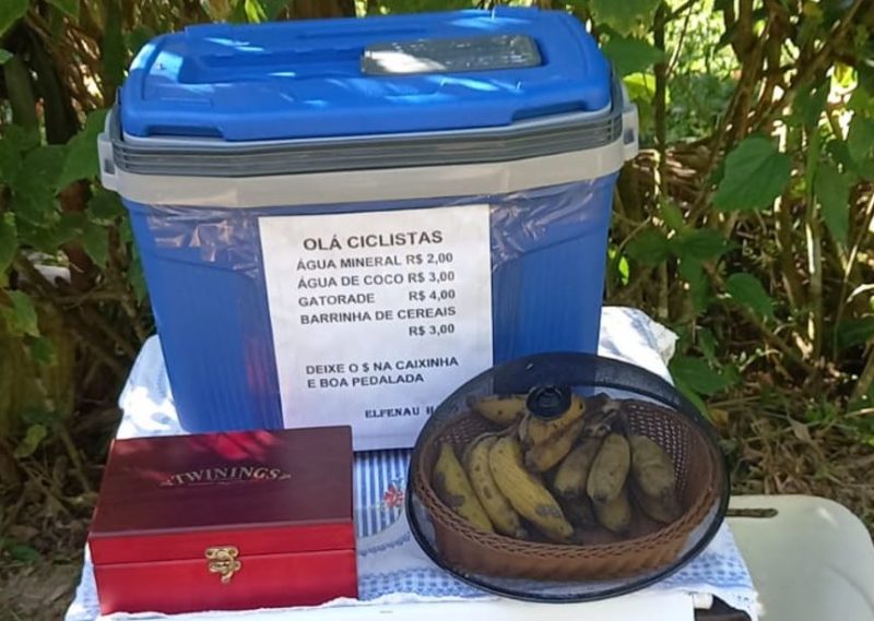 Ponto de venda de produtos em Pomerode n&atilde;o tem cobrador e o pagamento depende da honestidade das pessoas – Foto: Aquiles Duarte de Souza/Divulga&ccedil;&atilde;o/ND