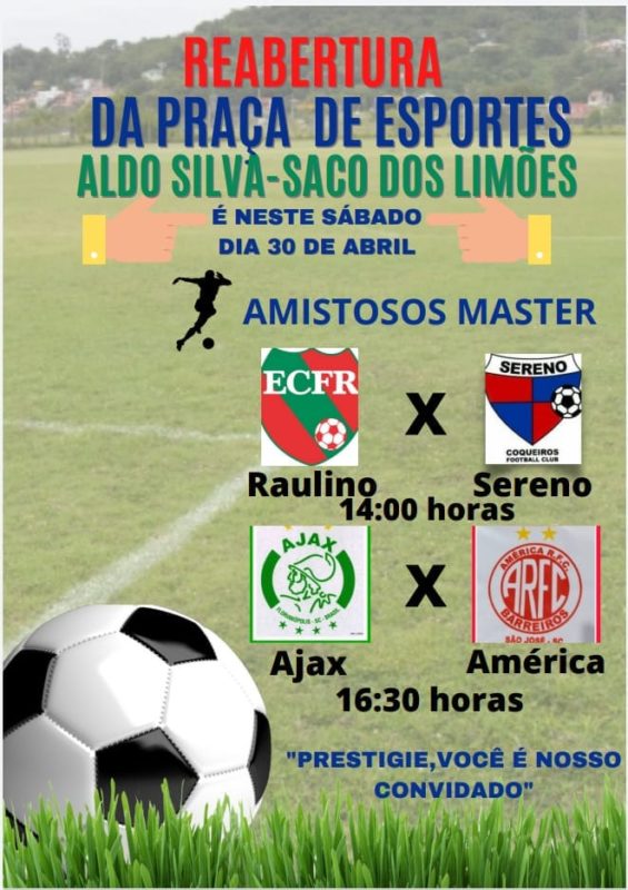 Dois amistosos e homenagens para o saudoso Demica na reabertura da Pra&ccedil;a de Esportes Aldo SIlva, no bairro do Saco dos Lim&otilde;es, em Florian&oacute;polis – Foto: divulga&ccedil;&atilde;o/ND