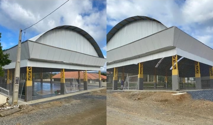 A confus&atilde;o ocorreu ap&oacute;s a inaugura&ccedil;&atilde;o de uma da quadra poliesportiva – Foto: Divulga&ccedil;&atilde;o/Ascom Leoberto Leal/ND