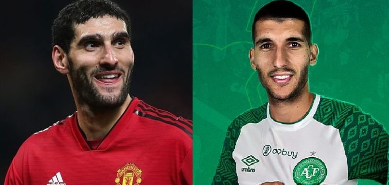 Brincadeira da torcida da Chapecoense faz compara&ccedil;&atilde;o entre Fellaini e Bianqui – Foto: Divulga&ccedil;&atilde;o/ND