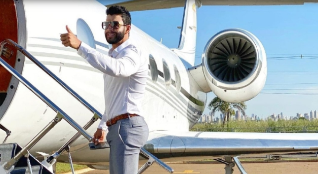 1 avião do modelo que o cantor Gusttavo Lima comprou em março e que deu o que falar. – Foto: Instagram