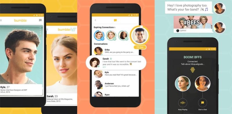 Network, amizade ou relacionamentos, o Bumble, conhecido pelos usu&aacute;rios como “Tinder feminista” possibilita novas experi&ecirc;ncia com as mulheres no controle – Foto: Reprodu&ccedil;&atilde;o/Internet