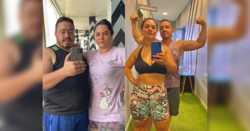 Casal muda h&aacute;bitos, perde 57kg e faz sucesso como influenciador em SC – Foto: Divulga&ccedil;&atilde;o/ND