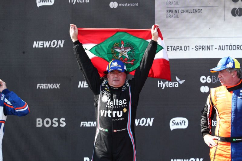 Andr&eacute; Gaidzinski ficou em segundo lugar na etapa – Foto: Luca Bassani/Divulga&ccedil;&atilde;o/ND