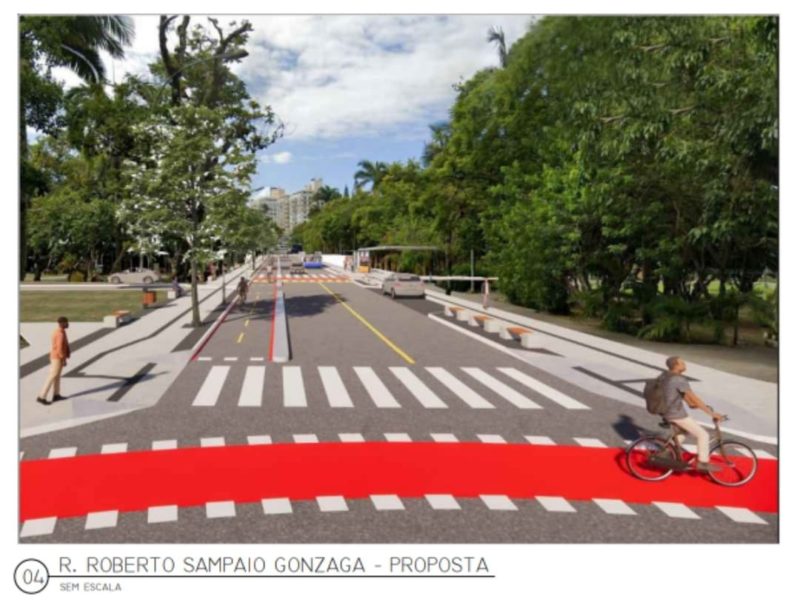 Proposta tamb&eacute;m prev&ecirc; a implanta&ccedil;&atilde;o de infraestrutura ciclovi&aacute;ria conectando &agrave; malha existente – Foto: DPAE/UFSC/Divulga&ccedil;&atilde;o/ND