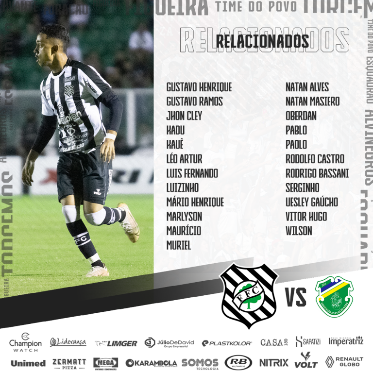 Relacionados do Figueirense para o jogo contra o Altos-PI &#8211; Foto: Figueirense/Divulgação/ND