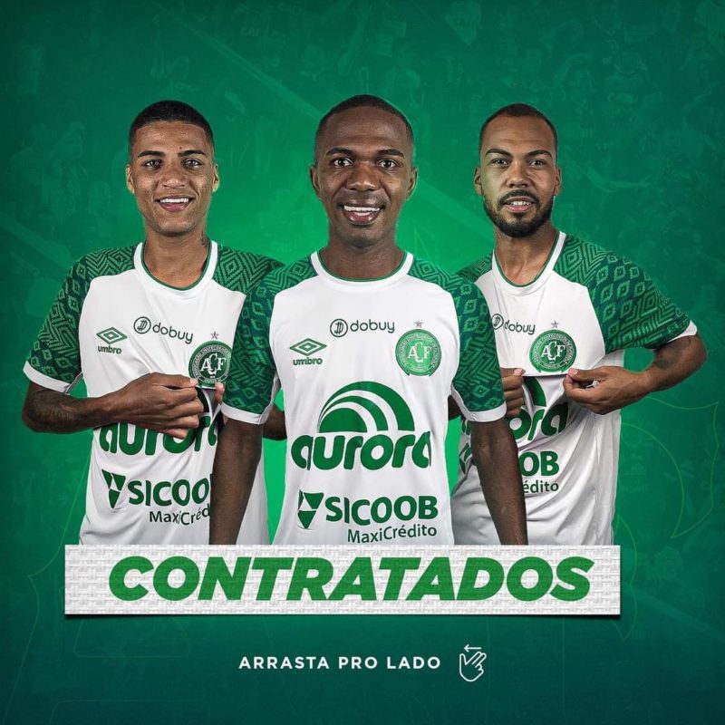 Os tr&ecirc;s refor&ccedil;os foram anunciados nesta quinta-feira pela Chapecoense – Foto: Divulga&ccedil;&atilde;o/Chapecoense/ND