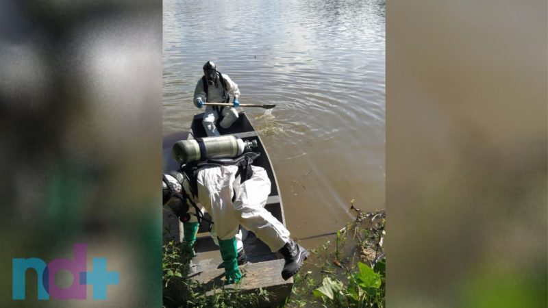 Barco foi utilizado para resgatar corpo em rio de Blumenau