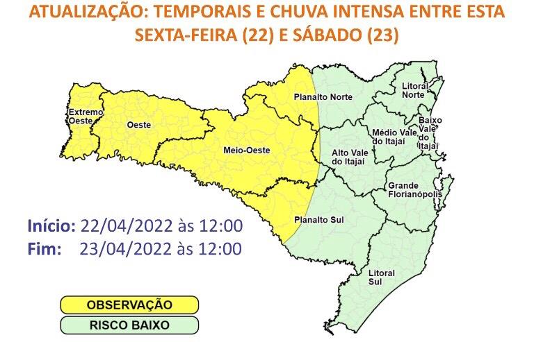 Defesa Civil alerta para chuvas e temporais com raios e rajadas de vento pelo Estado – Foto: Defesa Civil/Divulga&ccedil;&atilde;o/ND