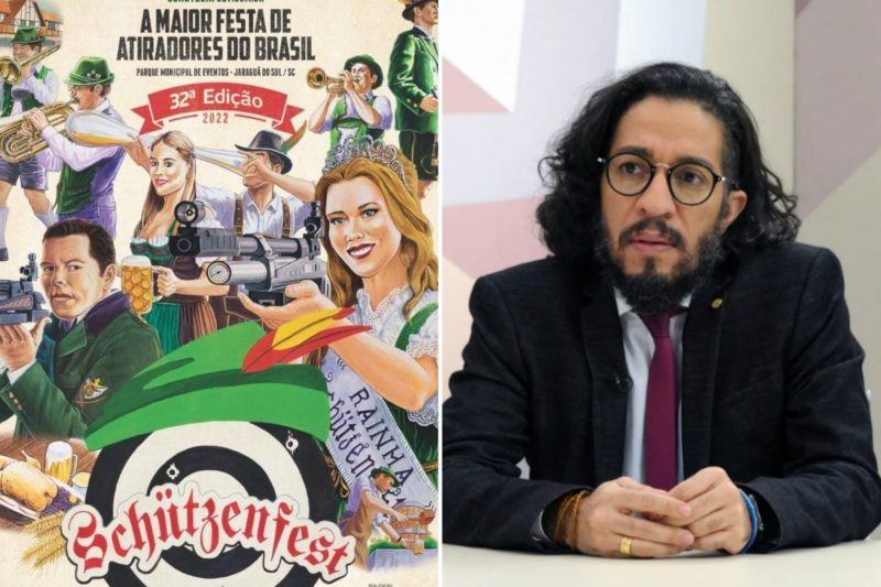 Cartaz da festa de Jaragu&aacute; do Sul e ex-deputado e ex-BBB – Foto: Divulga&ccedil;&atilde;o/ND