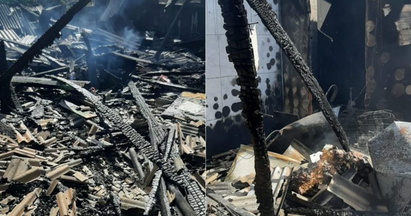 Casa com sete crian&ccedil;as &eacute; destru&iacute;da por inc&ecirc;ndio na Murta, em Itaja&iacute; – Foto: Corpo de Bombeiros Militar/Divulga&ccedil;&atilde;o