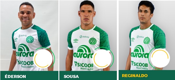 Os tr&ecirc;s jogadores atuaram com frequ&ecirc;ncia no time no Campeonato Catarinense – Foto: Divulga&ccedil;&atilde;o/Chapecoense/ND