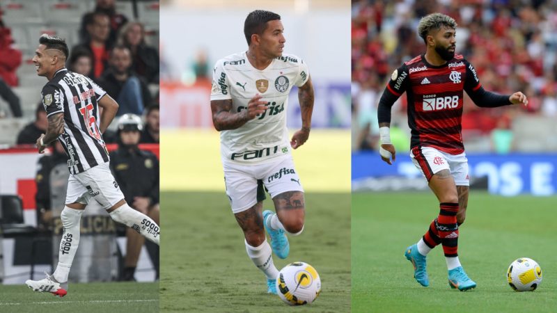 Galo entra em campo pela Copa do Brasil, j&aacute; Palmeiras e Flamengo se enfrentam no Brasileir&atilde;o – Foto: Pedro Souza / Atl&eacute;tico | Cesar Greco/Palmeiras | Marcelo Cortes/Flamengo