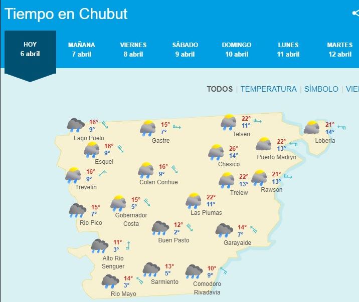 Previs&atilde;o para a regi&atilde;o onde a aeronave desapareceu era de chuva – Foto: Servi&ccedil;o de Meteorologia Argentina/Divulga&ccedil;&atilde;o/Diario Jornada/AR/ND
