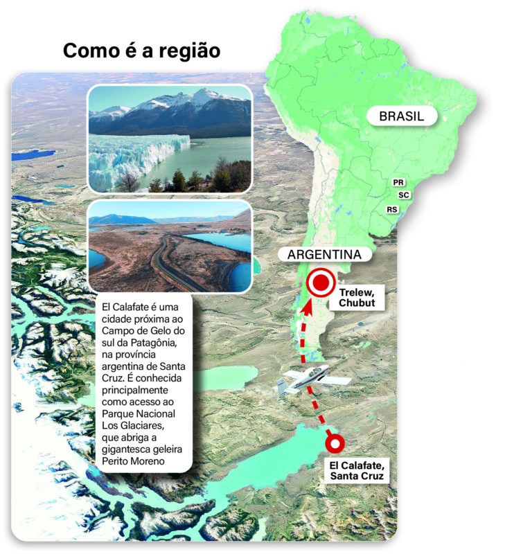 Mapa mostra rota que empresários planejavam realizar – Arte: Gil Jesus/ND