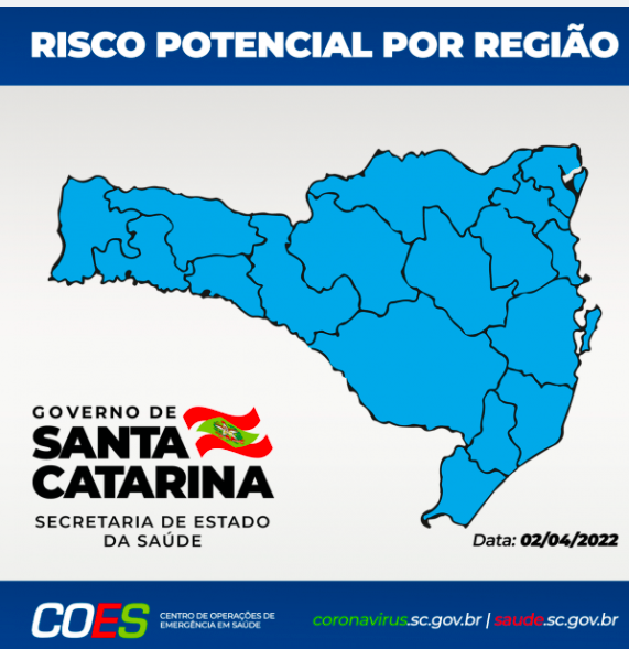 Novo mapa de risco potencial divulgado neste s&aacute;bado (2) – Foto: SES/Divulga&ccedil;&atilde;o/ND