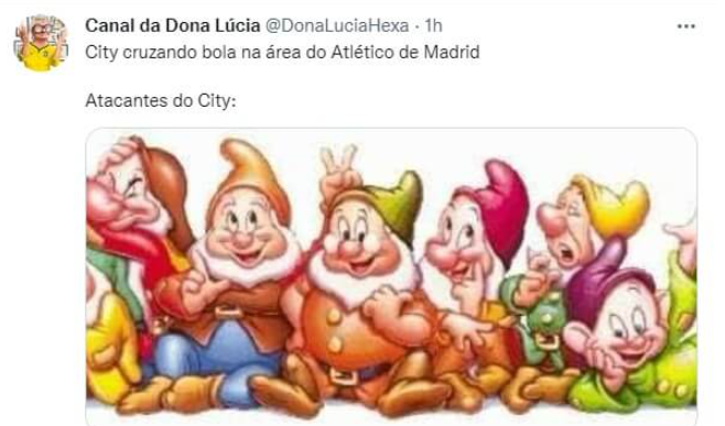 &nbsp; &nbsp; &nbsp; &nbsp; &nbsp; &nbsp; &nbsp; &nbsp; &nbsp; &nbsp; &nbsp; &nbsp; &nbsp; &nbsp; &nbsp;Memes de City x Atl&eacute;tico de Madrid – Foto: Twitter