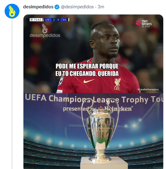 Man&eacute; brincou mais uma vez – Foto: Twitter