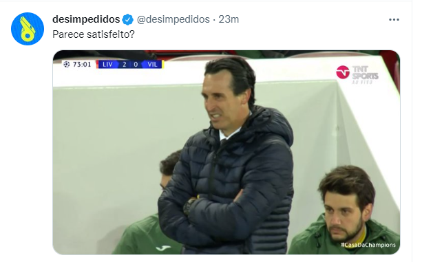 Olha a retranca do Emery – Foto: Twitter