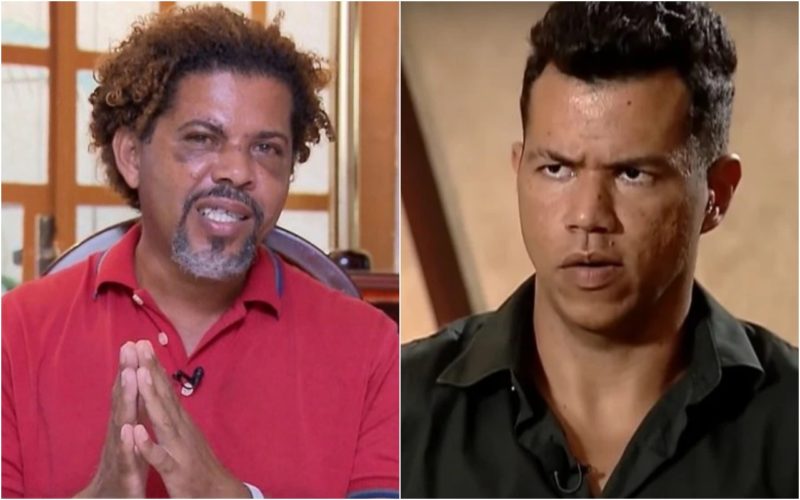 morador de rua pedindo desculpas ao personal trainer e sua esposa