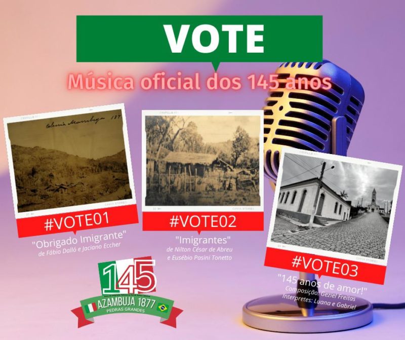 S&atilde;o tr&ecirc;s m&uacute;sicas concorrendo em concurso promovido pelo munic&iacute;pios de Pedras Grandes. – Foto: Divulga&ccedil;&atilde;o