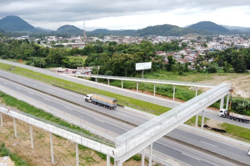 Nova estrutura est&aacute; localizada no km 7 da BR-101, em Garuva – Foto: Arteris/Divulga&ccedil;&atilde;o