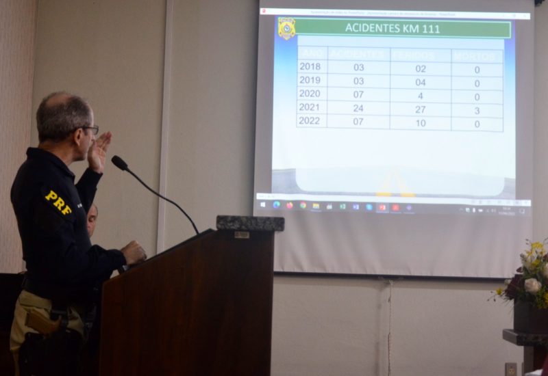 PRF expôs números durante sessão na Câmara de Vereadores de Ibirama &#8211; Foto: Divulgação/PRF/ND
