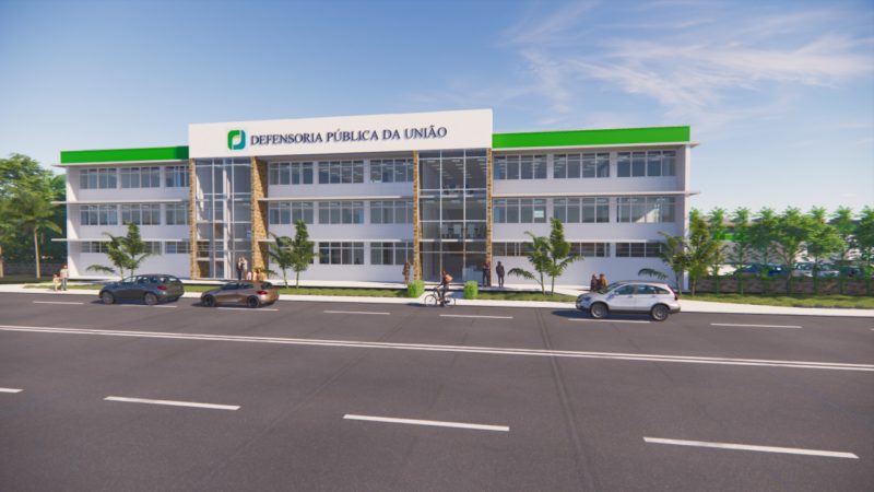 Projeto de como ficar&aacute; o pr&eacute;dio ap&oacute;s reforma programada pela DPU – Foto: DPU/Divulga&ccedil;&atilde;o/ND