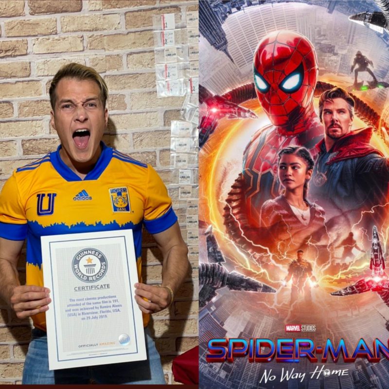 Ramiro Alanis assistiu o filme Homem-Aranha: Sem Volta para Casa por 292 vezes – Foto: Reprodu&ccedil;&atilde;o/ Twitter