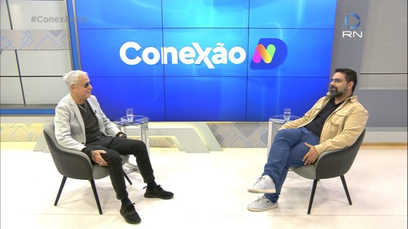 O jornalista Diogo Maçaneiro comenta a cobertura do sorteio da Copa do Mundo do Catar no Conexão ND &#8211; Foto: Reprodução/NDTV