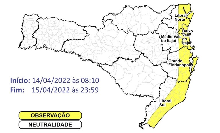 Ventos podem soprar em at&eacute; 70 km/h nesta quinta-feira (14) – Foto: Defesa Civil/Divulga&ccedil;&atilde;o/ND