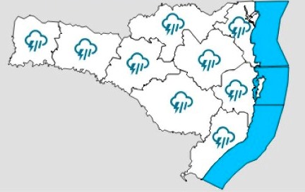 Santa Catarina tem segunda-feira chuvosa em todas as regiões – Foto: Defesa Civil/Reprodução/ND