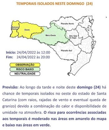Oeste e Extremo-Oeste podem ter temporais neste domingo (24) – Foto: Defesa Civil/Divulga&ccedil;&atilde;o