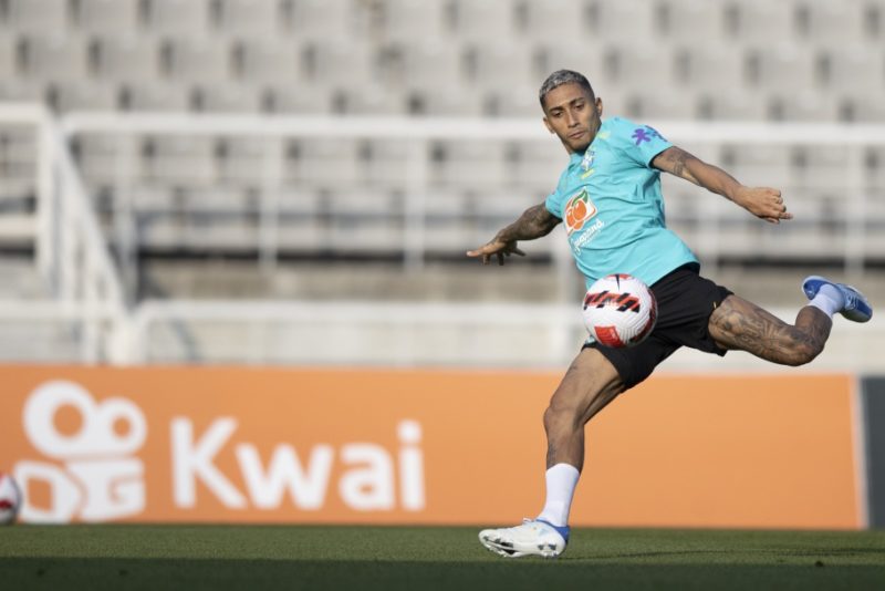 Raphinha, revelado no Ava&iacute;, &eacute; titular na sele&ccedil;&atilde;o de Tite – Foto: Lucas Figueiredo/CBF/Divulga&ccedil;&atilde;o/ND