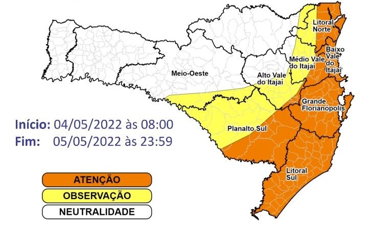 Ventos fortes e moderados s&atilde;o esperados nesta quarta-feira (4) – Foto: Defesa Civil/Reprodu&ccedil;&atilde;o/ND