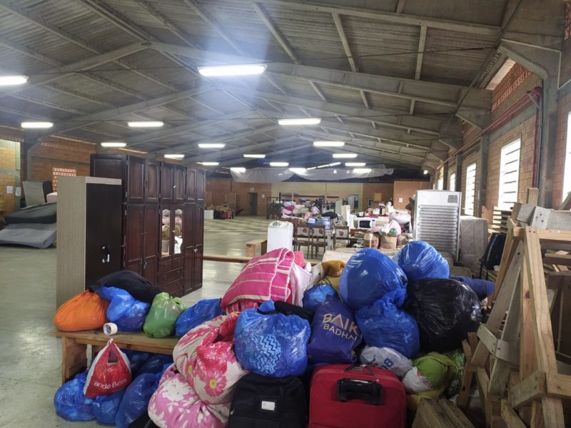 Abrigo na igreja S&atilde;o Sebasti&atilde;o, bairro Bela alian&ccedil;a – Foto: GCD Almir Marques/ND