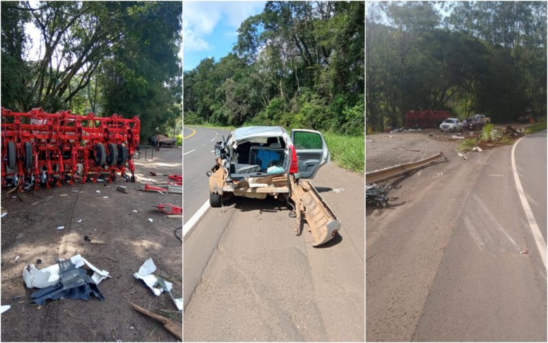 Colis&atilde;o ocorreu no in&iacute;cio da tarde do s&aacute;bado. – Foto: Montagem/Corpo de Bombeiros/Divulga&ccedil;&atilde;o/ND
