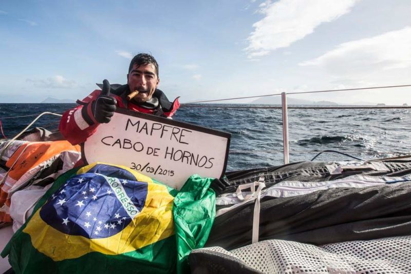 André Bochecha, vereador brasileiro atravessa o temido Cabo Horn na edição de 2015 &#8211; Foto: Ocean Race/Divulgação