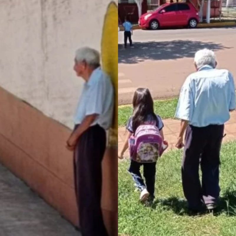 Av&ocirc; de 91 anos leva e busca bisneta todos os dias na escola – Foto: Reprodu&ccedil;&atilde;o/Internet/ND