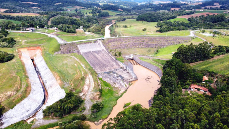 As cinco comportas da barragem de Ituporanga foram fechadas – Foto: Divulgação/Ituporanga Helena Marquardt/ND
